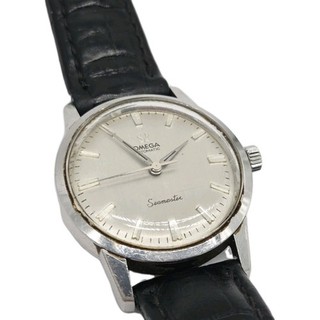 Vintage OMEGA Seamaster UHR Automatic Herrenuhr 33mm Watch Stahl Leder DEFEKT