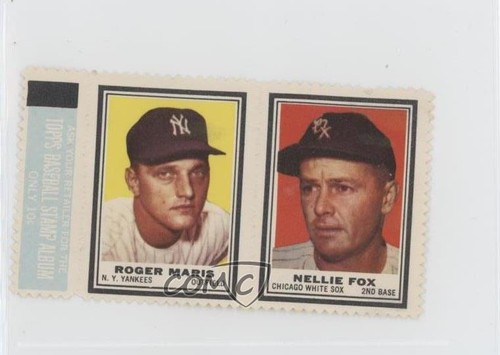 Roger Maris [Nellie Fox] 1962 Topps Stamp Panels card