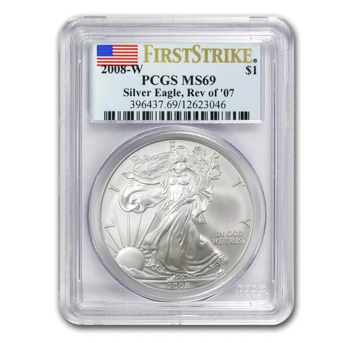 2008-W Burnished American Silver Eagle MS-69 PCGS (FS, Rev '07)