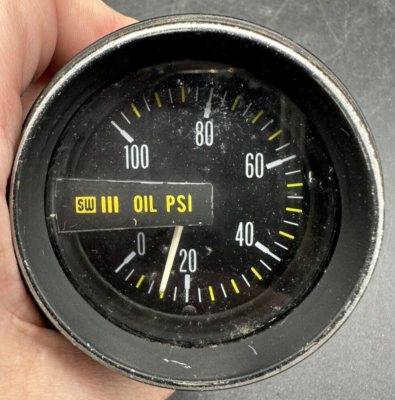 #ad Vintage Stewart Warner SW Stage III Oil PSI Guage Untested $15.99