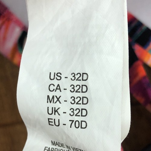 Kenneth Cole Mujer Talla 32D Multicolor Estampado Abstracto Halter Bikini Top Natación - Imagen 7 de 8