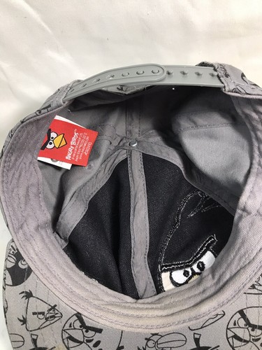 Angry Birds Hat Mens Adjustable Gray Snapback Baseball Cap Video Game App Gear - Picture 5 of 6