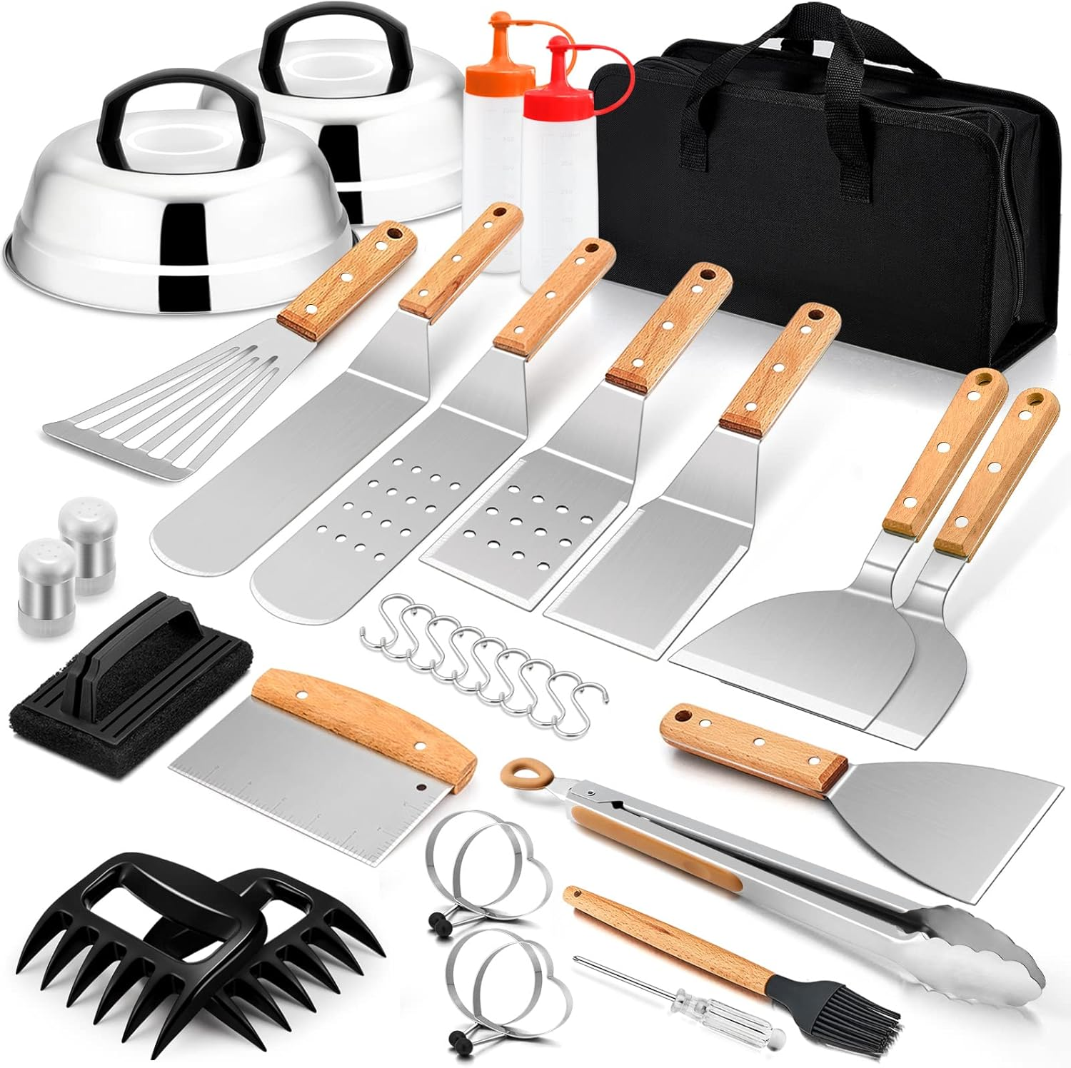 BBQ Grill Tool Set Melting Dome Spatula Griddle Accessories Kit 35Pc for Cooking