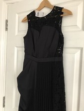 NEXT Black Lace Maxi Dress, Prom, Evening Gown Size 10 Petite - NEW - RRP £85