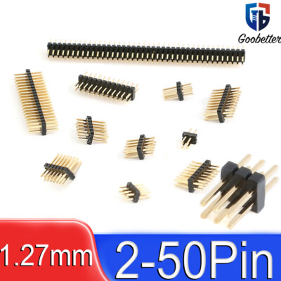1.27mm Pitch Stiftleiste Gerade Pin Header PCB 2-50Pin Doppelreihig Stiftleisten