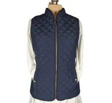 Joules Minx Gilet (6) Diamond Quilt Insulated Zip Up French Navy Vest Equestrian