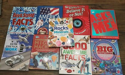 Lot Of 9 Hardcover Kids Nonfiction Books Ask Me Anything How Things Work Ripleys