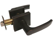 Oil Rubbed Bronze Square Plate Passage Door Handle knob lever contemporary
