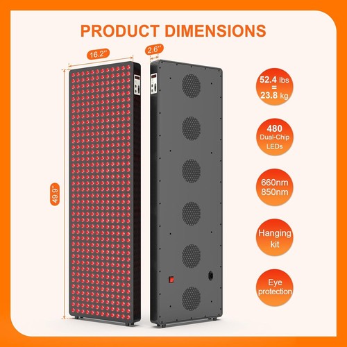 Pannello LED Full Body Terapia Luce Rossa 2400W Vicino Infrarosso per Sollievo Dolori Muscolari - Foto 18 di 41