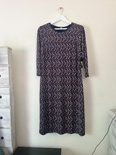 Lauren Ralph Lauren Womens 1X Multicolor Geometric 3/4 Sleeves Midi Shift Dress