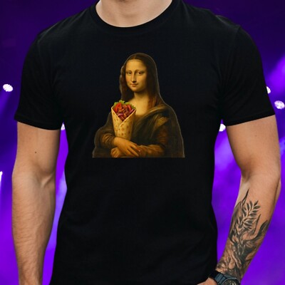 Herren T-Shirt Mona Lisa Kebab Motiv Baumwolle Größe XS bis 5XL