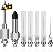 Grease Gun Needle Tip Kit 7 Pcs 5Pc Grease Gun Needle Tip Mouth+ 1Pc Rubber A...