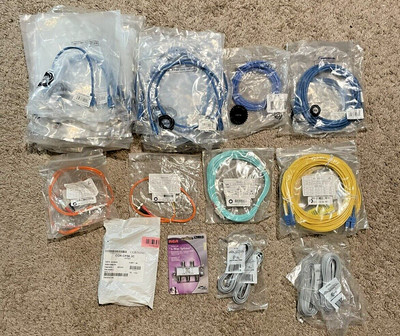 Electrical Supplies Lot - Cat5 Patch cables, Fiber Patch cables