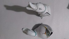 set of 2 imported Italian ceramic white decorative ducks