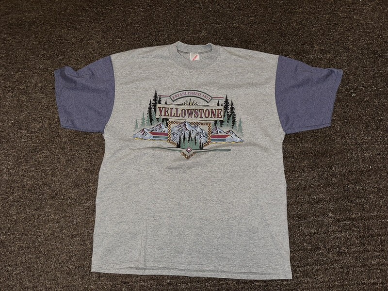Vintage 90’s  Nature two tone Yellowstone Park T shirt XL
