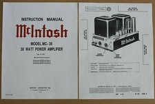  USA ULTIMATE McINTOSH MC30 SERVICE / OWNER'S / SALES FLYER MANUALS