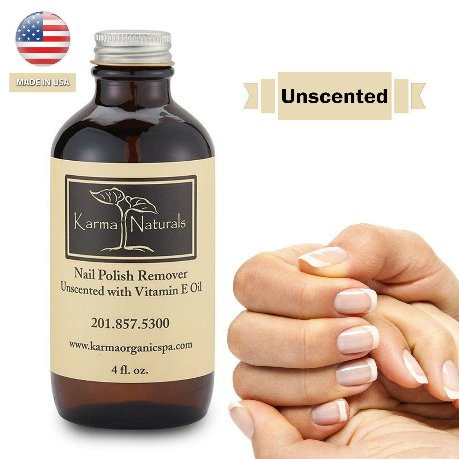 Karma Organic Nail Polish Remover with vitamin E Unscented Nails