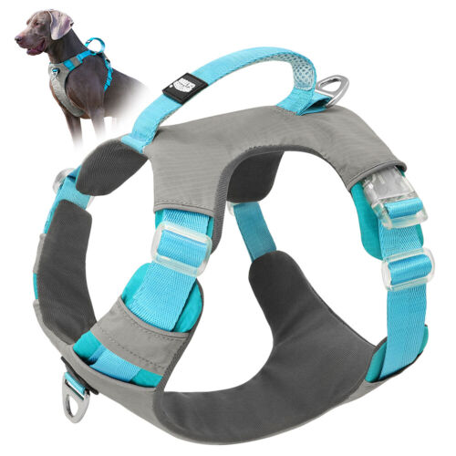No Pull Adjustable Dog Harness Soft Padded Pet Walking Training Vest Front Clip - Picture 1 of 16