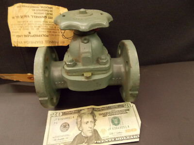 NEW ITT Grinnell FLANGED 3/4'' Polypropylene Lined Diaphragm Valve