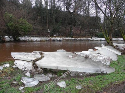 Photo 6x4 Looking across the Camowen River An Oghmagh Ice floes remain fr c2010