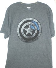 MARVEL COMICS CAPTAIN AMERICA Distressed Logo T SHIRT Grey  XL NEW