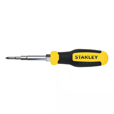 6-in-1 Multi-Bit Screwdriver Nut Driver Bits in Handle Comfort Grip