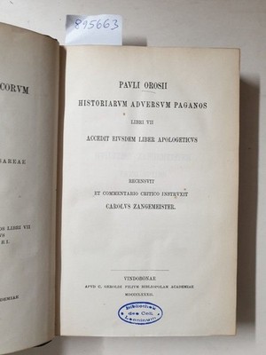 Corpus Scriptorum Ecclesiasticorum Latinorum : Vol. V : Pauli Orosii Historiarum