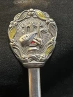 GORHAM CHRISTMAS 1971 ENAMELED STERLING SILVER SUGAR SPOON - EXCELLENT CONDITION