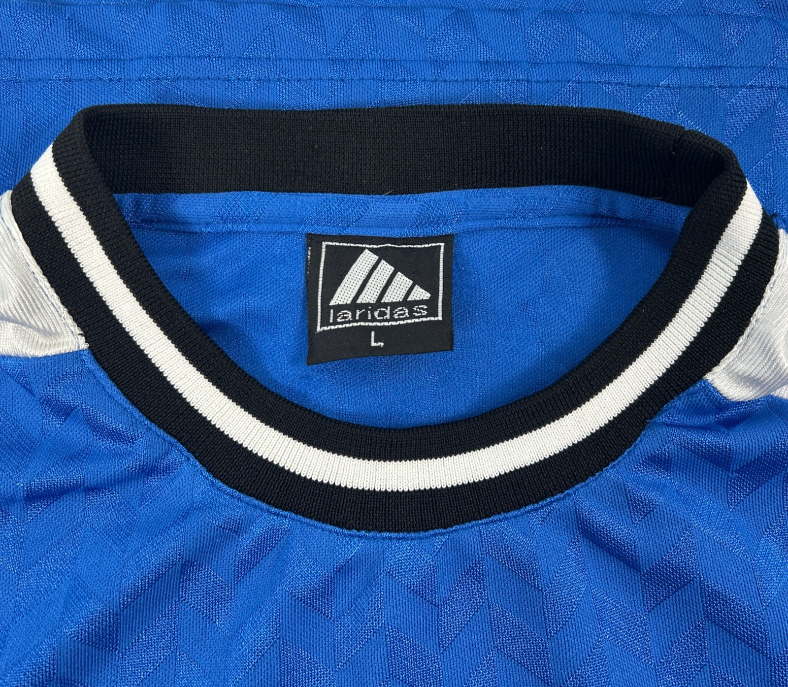 Laridas International Soccer Jersey Blue Mens Large (adidas joke)