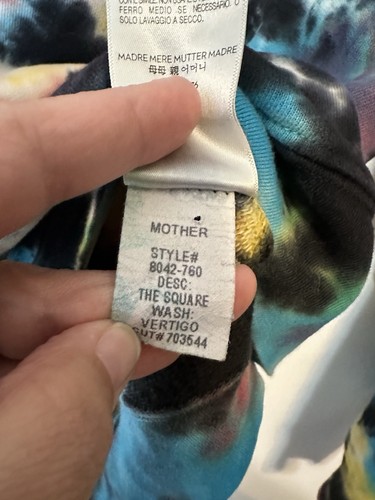 MOTHER The Square Sweatshirt XS Neck Tie-Dye Pullover Vertigo Black Top - Picture 4 of 6