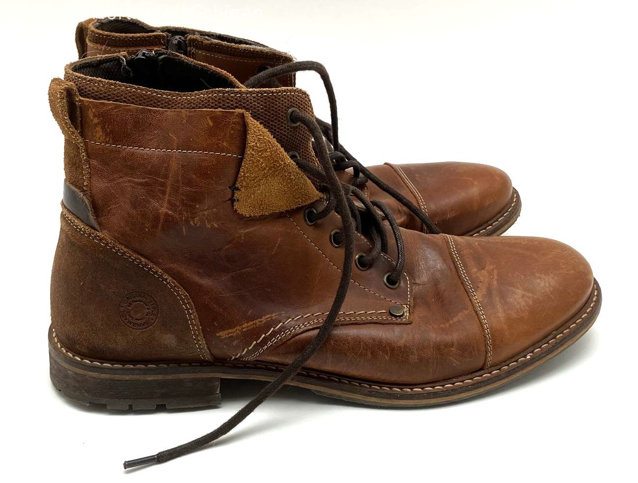 Original Style Handcrafted Brown Solid Lace Boot … - image 1