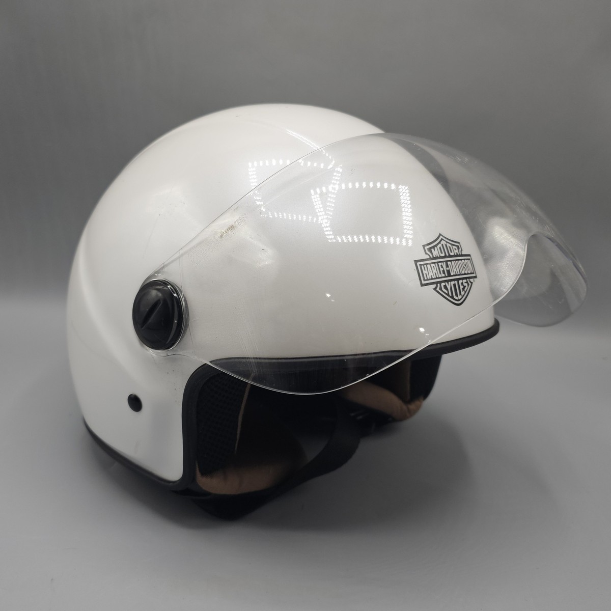 【美品】Harley-Davidson ジェットヘルメット Lサイズ DOT認証 Harley-Davidson Full Face Helmet HD-J05 DOT White Size Large 7 3/8