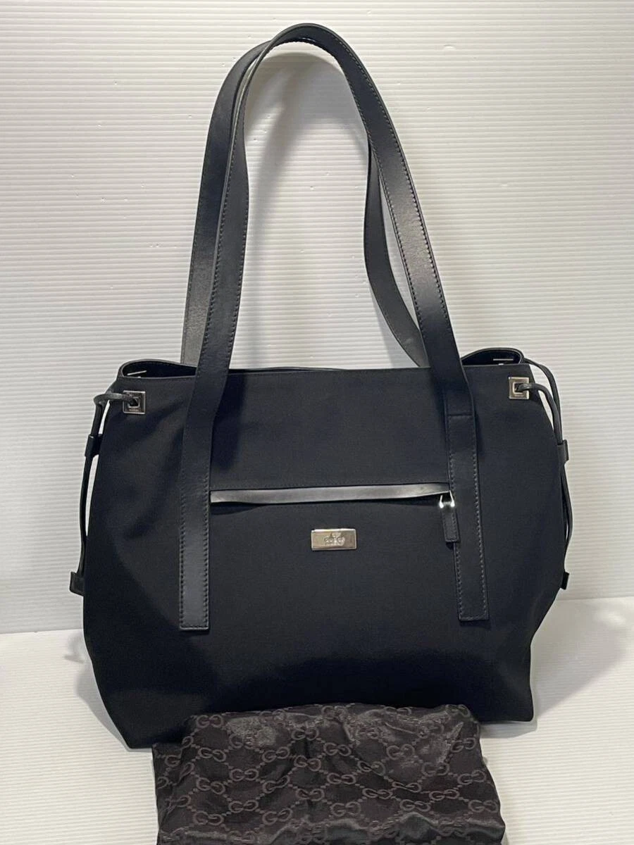 aa37 Extreme Beauty GUCCI sac fourre tout noir campus nylon cuir bandoulière