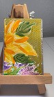 Bulk ACEO Original Watercolor Painting Floral Gold Mini Art Puzzle Signed — photo 9