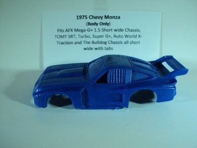 HO scale Slot Car Resin Body Blue 1975 Chevy Monza Fits AFX Mega-G+ 1.5