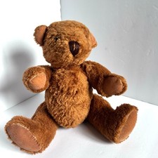 Handmade Jointed Brown Teddy Bear Fuzzy Round Sweet Face Stuffed Bear