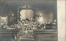 Harrisburg, Pennsylvania PA Two Men Front of Building With Harvest Baskets RPPC