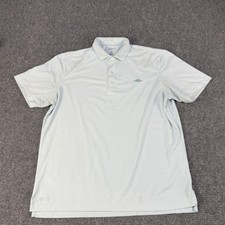 Johnnie-O Polo Shirt Mens XL Light Blue Geo Print Performance Golf Stretch