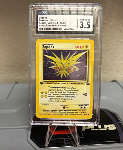Zapdos (1st Edition) graded CGC 3.5 for sale on eBay