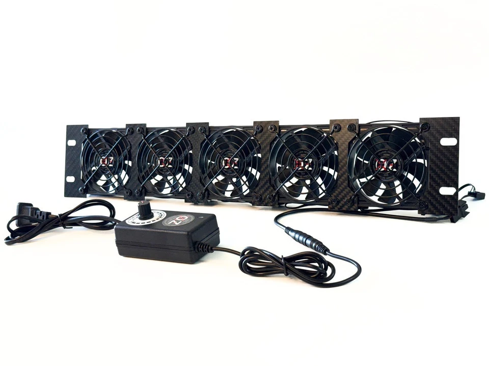 2U Rackmount Cooling Exhaust + Intake Fan Panel Quiet High-Airflow 19" Server - Image 3 of 4