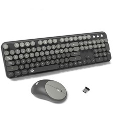 Full-Sized 2.4G Wireless Keyboard Mouse Combo - Cute Colorful Typing Experience