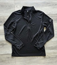 Adidas Quarter Zip Pullover Womens Small Black Athletic Long Sleeve Top