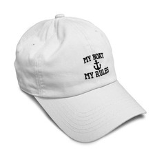 Soft Baseball Hat Embroidered Dad Hat My Boat My Rules Anchor Captain B Embro...