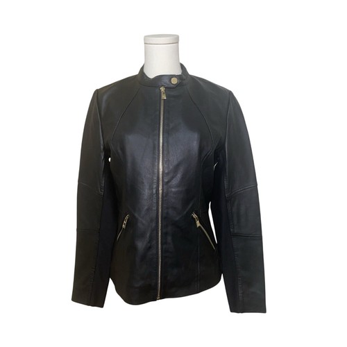 KARL LAGERFELD Jacke Bomber Paris Damen schwarz Lammleder Small S Mantel