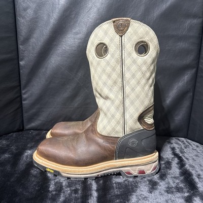 Justin Work Boots WK2117 Roughneck Steel Toe   Pull On Square Toe Size 10.5 EE
