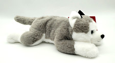 FAO Schwarz Husky Dog Cuddly Ultra-Soft Fur 15" Stuffed Animal Plush Toy