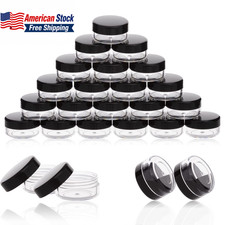 50 Pack 3g Sample Containers with Lids Refillable Cosmetic Jars FROM USA