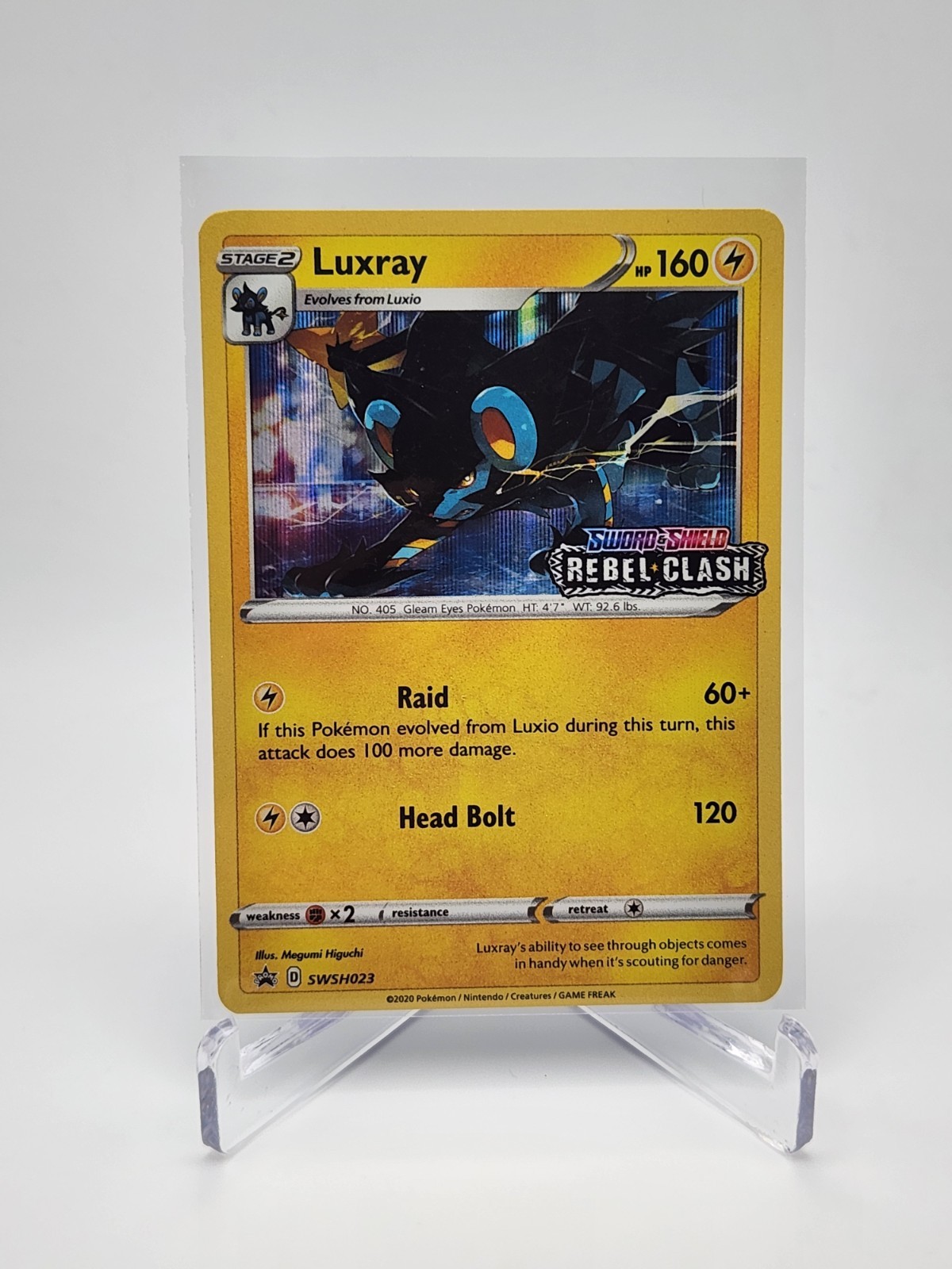 Pokemon TCG Rebel Clash Luxray SWSH023 Stamped Prerelease Promo NM/M