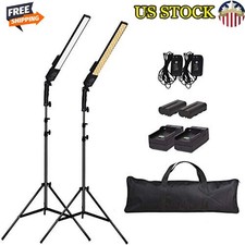 Battery Powered LED Video Light Dimmable 2800-5500K Portable Photography Kit New