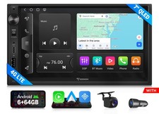 6+64 8Kern 7 Zoll QLED Doppel DIN Autoradio Radio Apple CarPlay Navi Head Unit